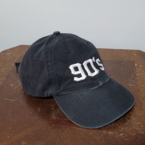 Distressed Black embroidered 90s Baseball Cap